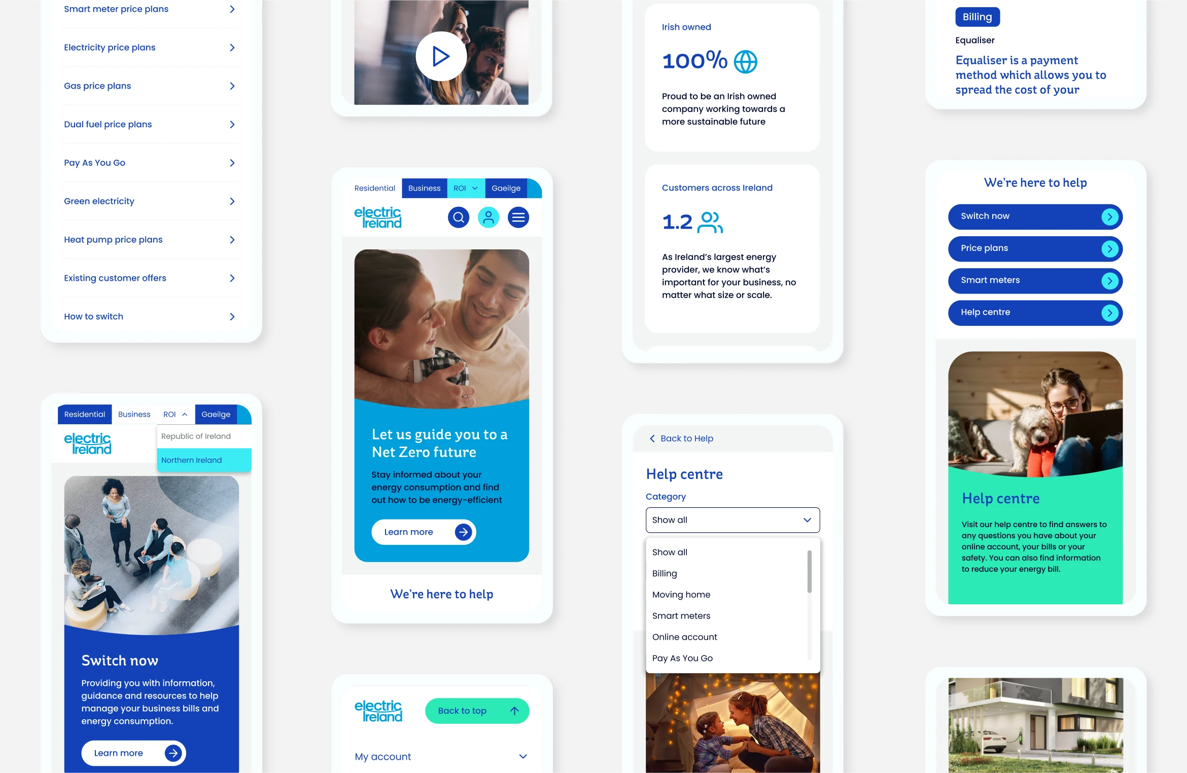 Electric Ireland - Mobile UI Design elements