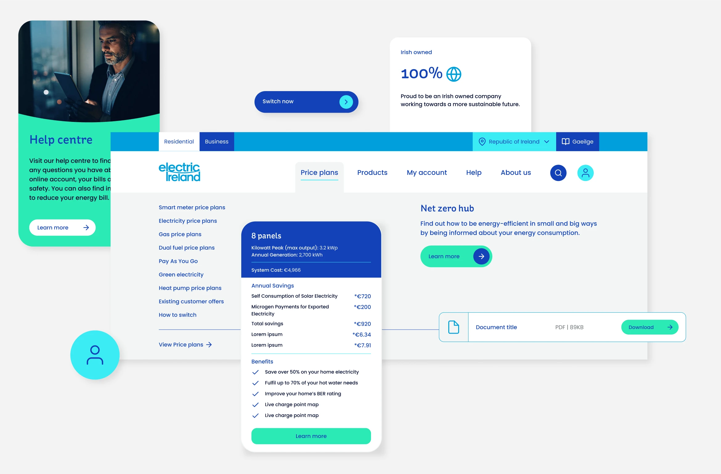 Electric Ireland - UI Design elements